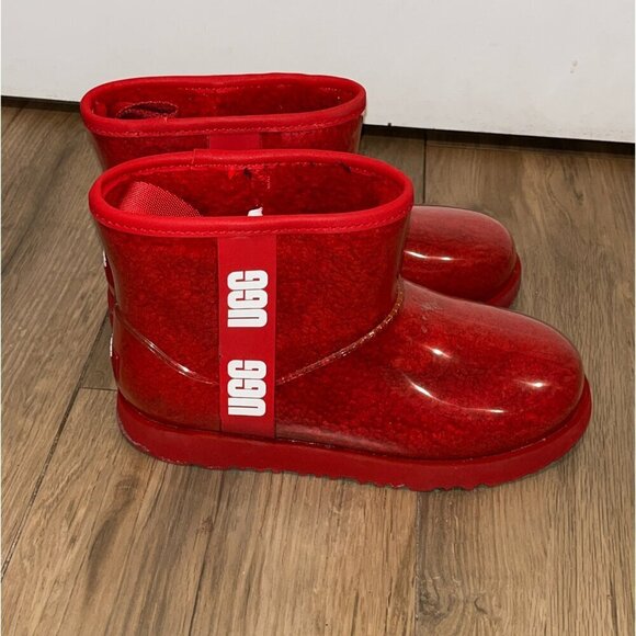 UGG Red Classic Clear Mini Waterproof Boots Women’s Size 5 - Picture 3 of 9